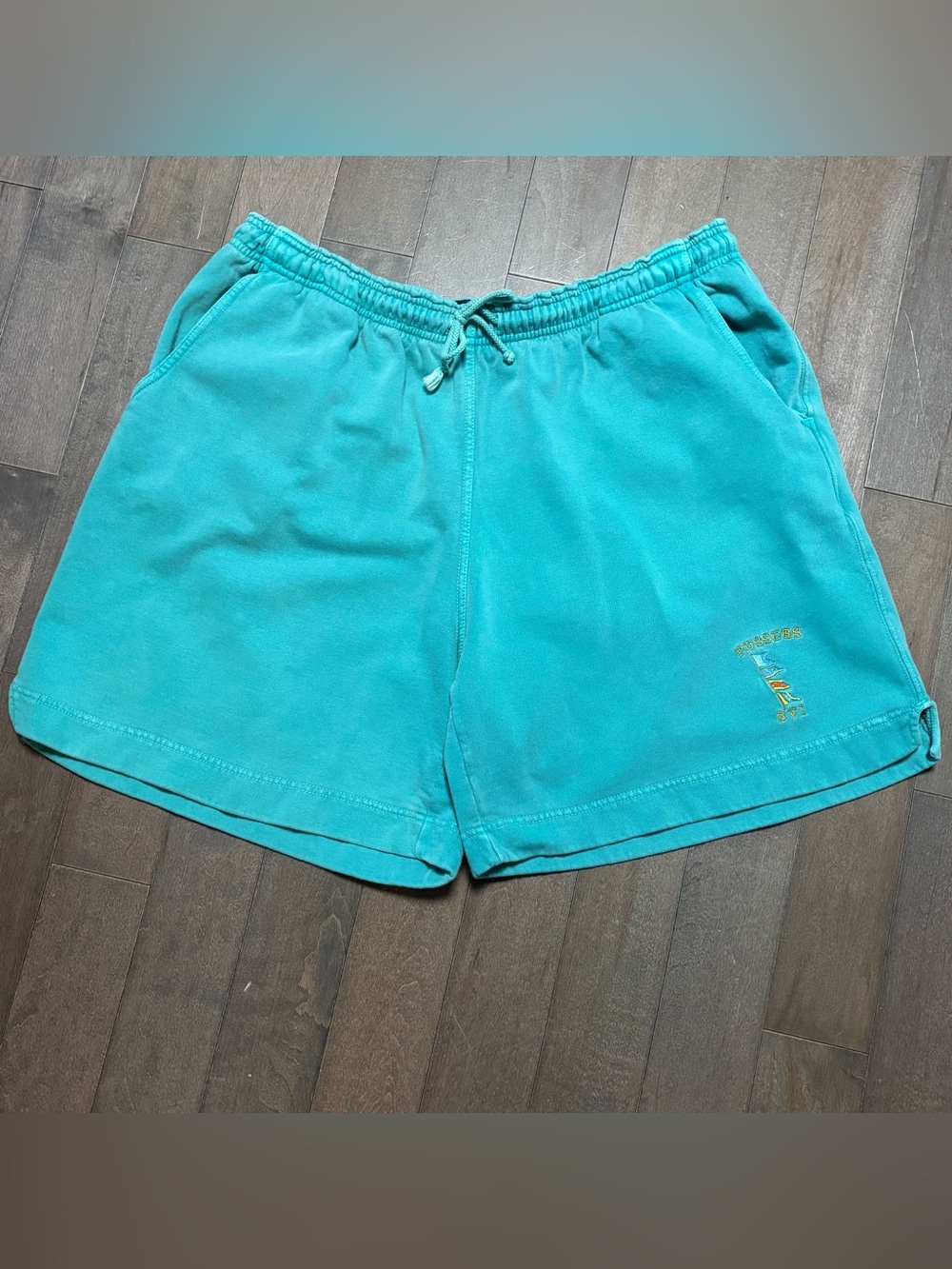 Vintage Pusser’s BVI British West Indies Sweat Shorts XL Aqua Cotton